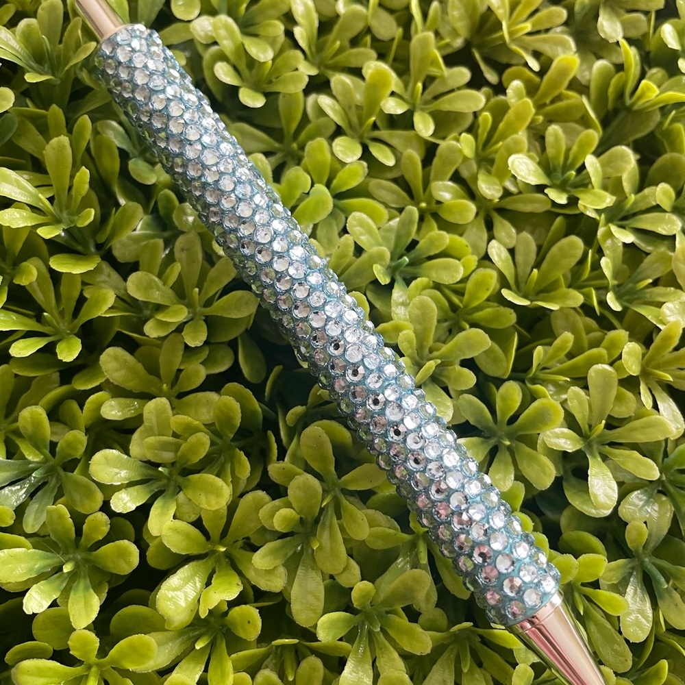 Light blue rhinestone gel ink pen